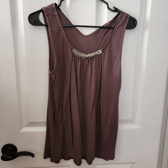 LOFT Tops - LOFT Dusty Rose Tank Top with Beaded Detail